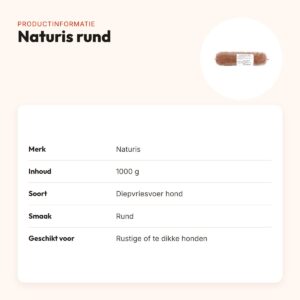 Naturis rund hondenvoer 1000 g – diepgevroren – productinformatie