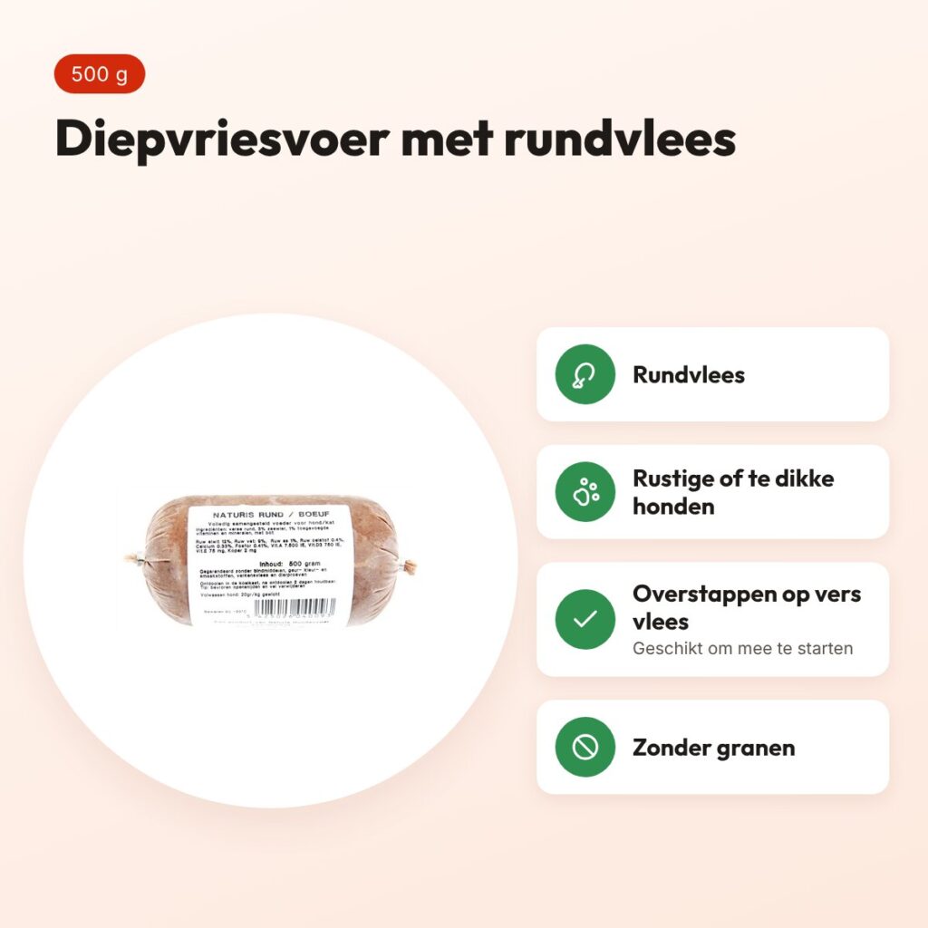 Naturis rund hondenvoer 500 g – diepgevroren – voordelen