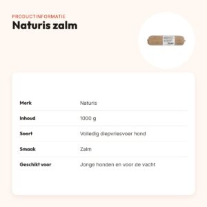 Naturis zalm hondenvoer 1000 g – diepgevroren – productinformatie