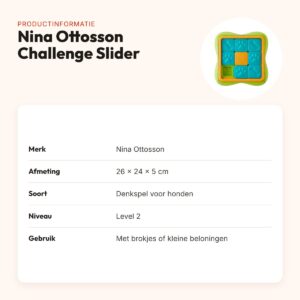 Nina Ottosson denkspel hond Challenge Slider level 2 26 x 24 x 5 cm – productinformatie