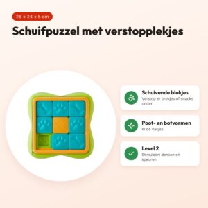 Nina Ottosson denkspel hond Challenge Slider level 2 26 x 24 x 5 cm – voordelen
