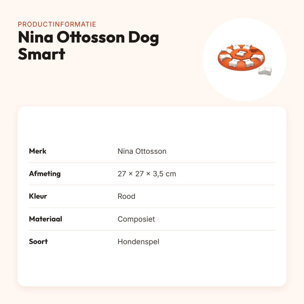 Nina Ottosson Dog Smart 27 x 27 x 3,5 cm – hondenspel composiet, rood – productinformatie