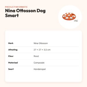 Nina Ottosson Dog Smart 27 x 27 x 3,5 cm – hondenspel composiet, rood – productinformatie
