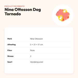 Nina Ottosson Dog Tornado roze 5 x 21 x 17 cm – hondenpuzzel niveau 2 – productinformatie