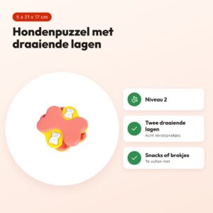 Nina Ottosson Dog Tornado roze 5 x 21 x 17 cm – hondenpuzzel niveau 2 – voordelen