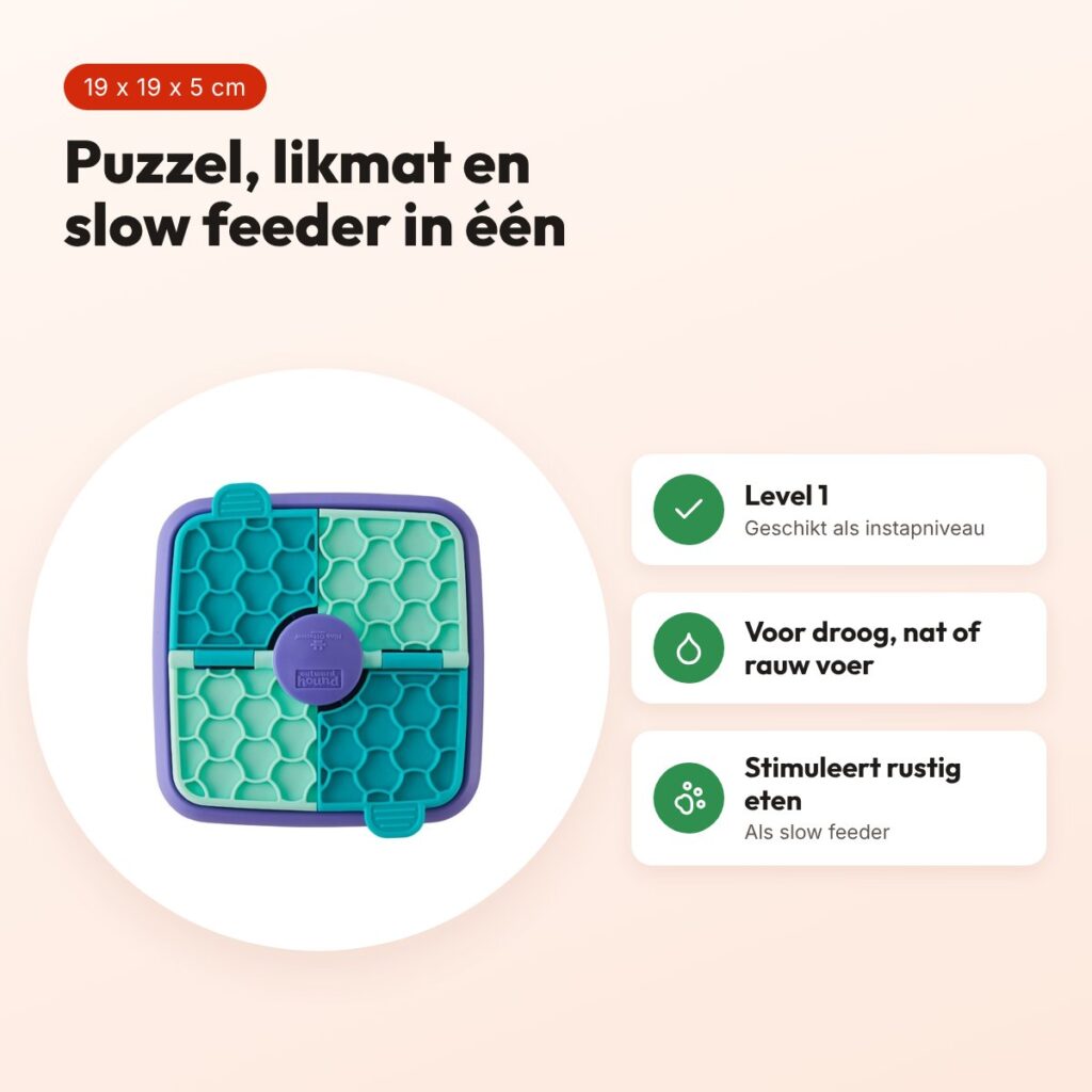 Nina Ottosson Lick'n'Flip level 1 19 x 19 x 5 cm – puzzel en likmat – voordelen