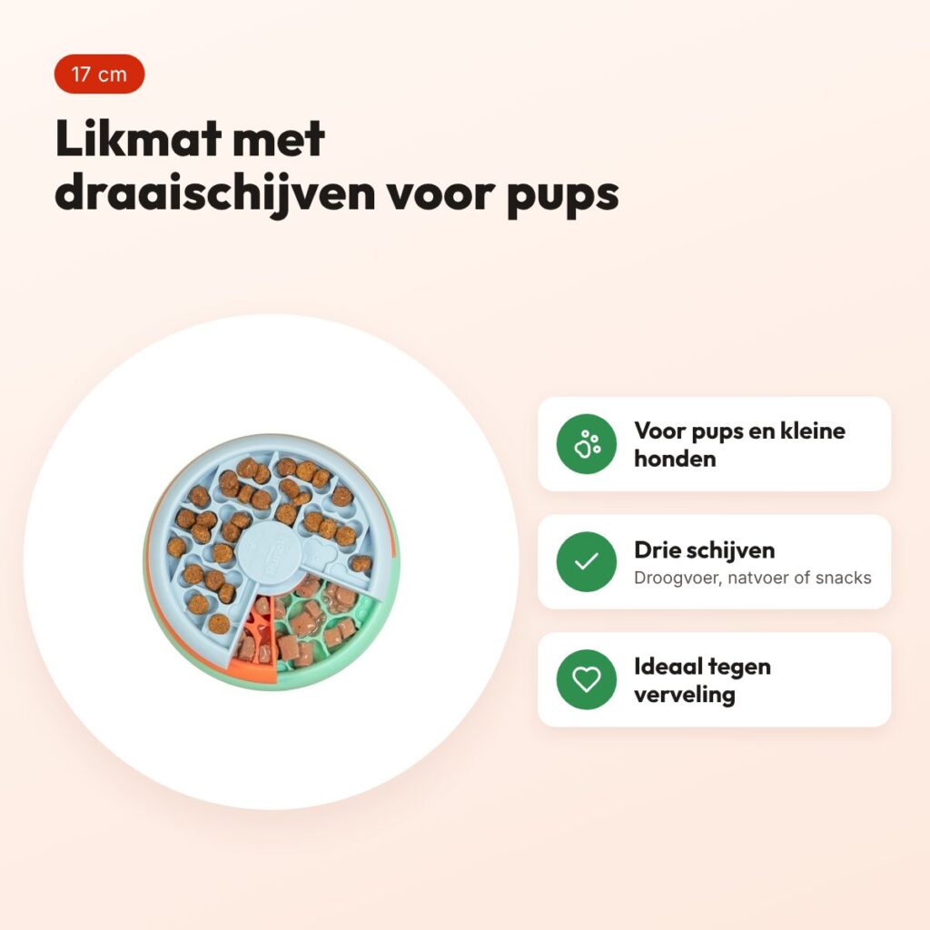 Nina Ottosson Puppy Lickin' Layers likmat 17 cm – puppy's, kleine honden – voordelen