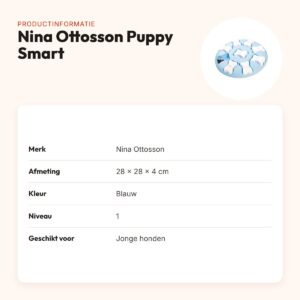 Nina Ottosson Puppy Smart blauw 28 x 28 x 4 cm – hondenspel niveau 1 – productinformatie
