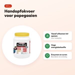 Nutribird A19 papegaaienvoer handopfok 800 g – volledig vogelvoer – voordelen