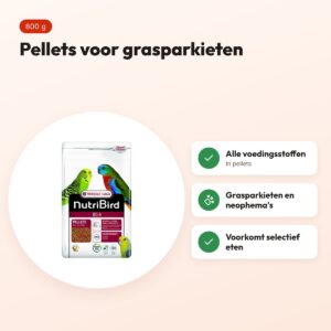 Nutribird B14 onderhoudsvoeder grasparkieten 800 g – pellets – voordelen