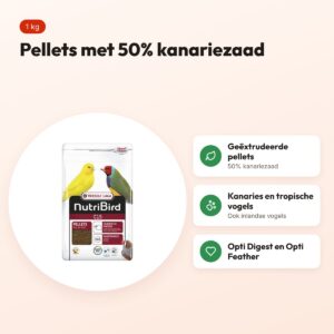Nutribird C15 onderhoudsvoeder kanaries en tropische vogels 1 kg – pellets – voordelen