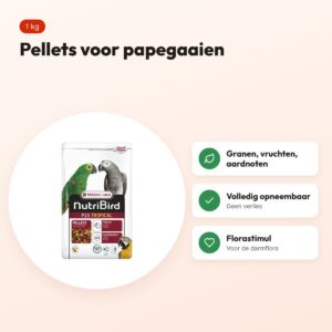 Nutribird P15 Tropical papegaaienvoer 1 kg – onderhoudsvoeder pellets – voordelen