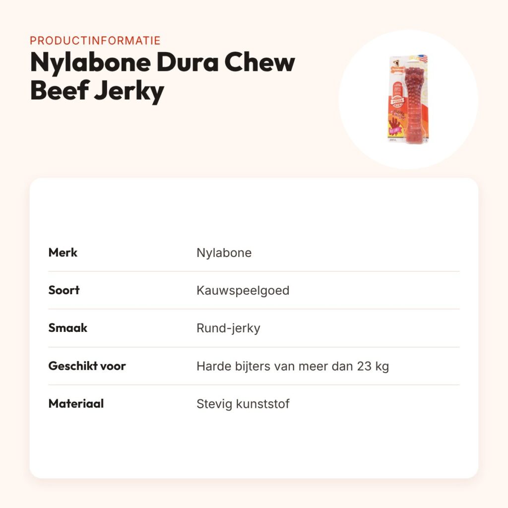 Nylabone Dura Chew Beef Jerky kauwspeelgoed – voor harde bijters 23+ kg – productinformatie