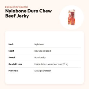 Nylabone Dura Chew Beef Jerky kauwspeelgoed – voor harde bijters 23+ kg – productinformatie