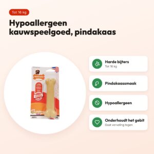 Nylabone Dura Chew kauwspeelgoed pindakaas – hypoallergeen, tot 16 kg – voordelen