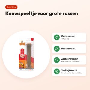 Nylabone Dura Chew kauwspeeltje baconsmaak – harde bijters tot 23 kg – voordelen