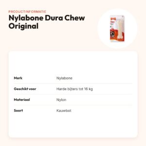 Nylabone Dura Chew Original kauwbot – harde bijters tot 16 kg – productinformatie