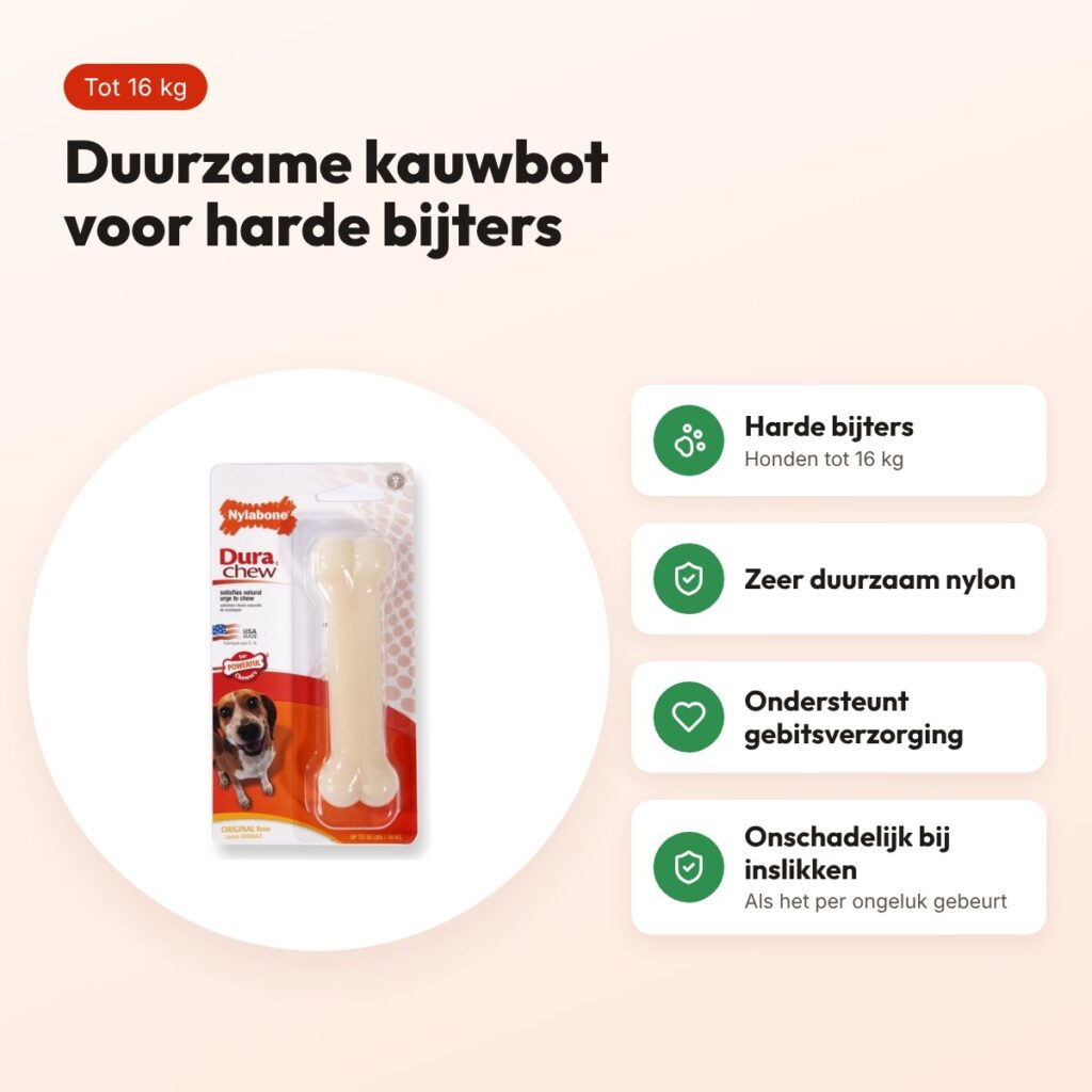 Nylabone Dura Chew Original kauwbot – harde bijters tot 16 kg – voordelen