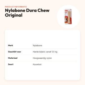 Nylabone Dura Chew Original kauwbot – harde bijters vanaf 23 kg – productinformatie