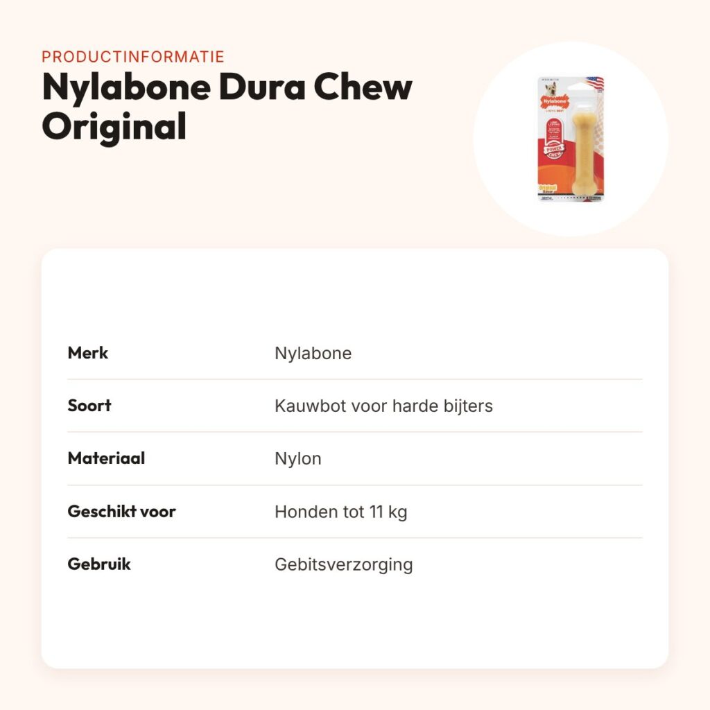 Nylabone Dura Chew Original kauwbot voor harde bijters – tot 11 kg – productinformatie