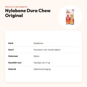 Nylabone Dura Chew Original kauwbot voor harde bijters – tot 11 kg – productinformatie