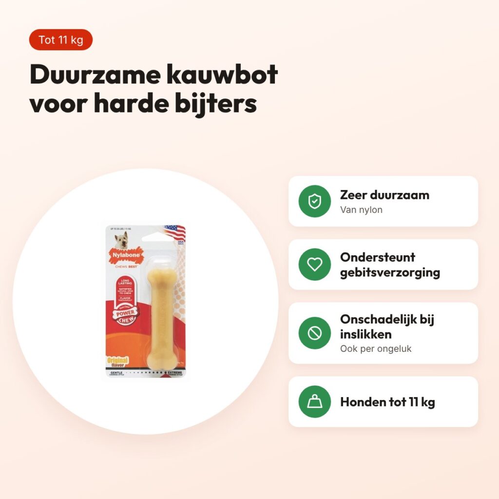 Nylabone Dura Chew Original kauwbot voor harde bijters – tot 11 kg – voordelen