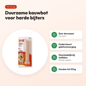 Nylabone Dura Chew Original kauwbot voor harde bijters – tot 23 kg – voordelen