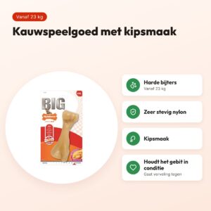 Nylabone Power Chew kauwspeelgoed kipsmaak – harde bijters vanaf 23 kg – voordelen