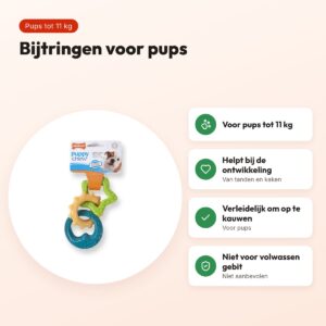 Nylabone Puppy Chew bijtringen – voor pups tot 11 kg – voordelen