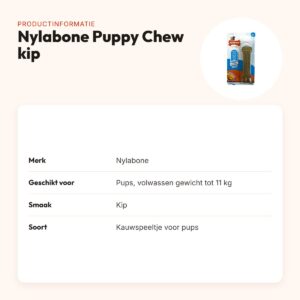 Nylabone Puppy Chew kauwspeeltje kipsmaak – pups tot 11 kg – productinformatie