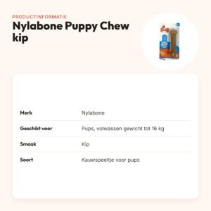 Nylabone Puppy Chew kauwspeeltje kipsmaak – pups tot 16 kg – productinformatie
