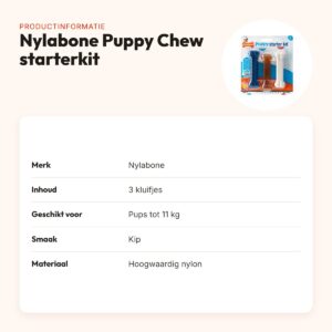 Nylabone Puppy Chew starterkit kipsmaak – 3 kauwspeeltjes, tot 11 kg – productinformatie