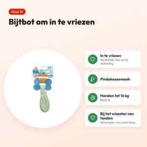 Nylabone Puppy Freezer Bone kauwspeeltje pindakaassmaak – maat M – voordelen