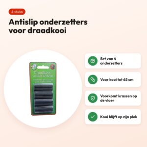 Onderzetters voor draadkooi 4 stuks – antislip, voor kooi tot 65 cm – voordelen