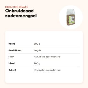 Onkruidzaad 900 g – aanvullend zadenmengsel voor vogels – productinformatie