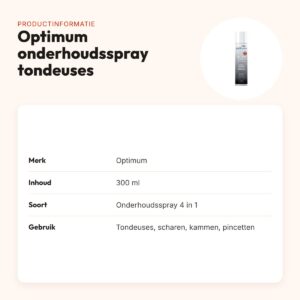Optimum onderhoudsspray voor tondeuses 4 in 1 300 ml – productinformatie