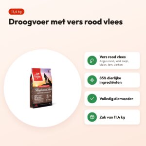 Orijen hondenvoer Regional Red 11,4 kg – droogvoer met rood vlees – voordelen