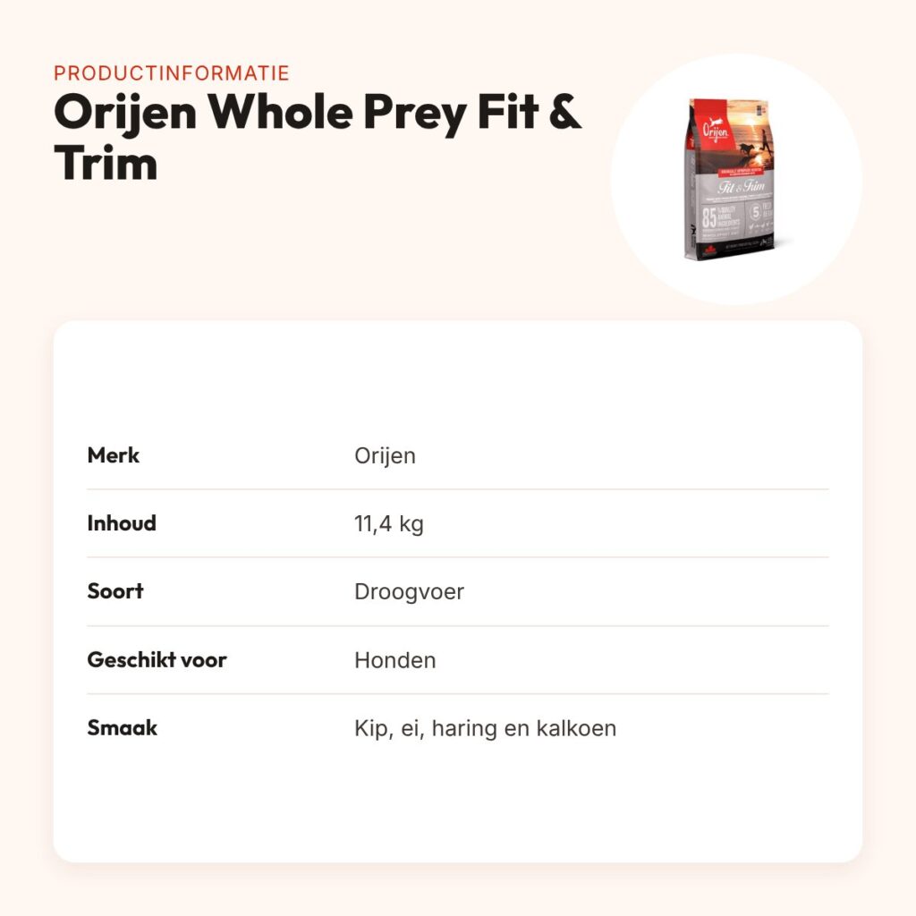 Orijen hondenvoer Whole Prey Fit & Trim 11,4 kg – productinformatie