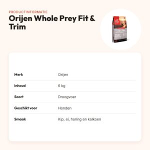 Orijen hondenvoer Whole Prey Fit & Trim 6 kg – productinformatie