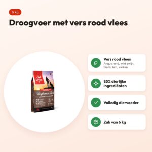 Orijen hondenvoer Whole Prey Regional Red 6 kg – rood vlees – voordelen