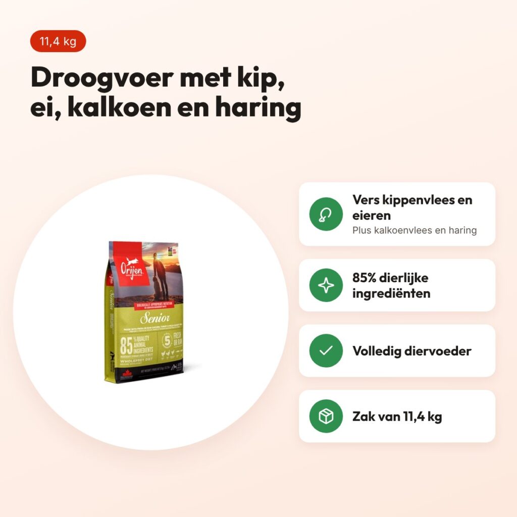 Orijen hondenvoer Whole Prey Senior 11,4 kg – voordelen