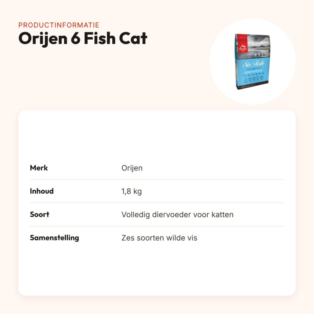Orijen kattenvoer 6 Fish Cat 1,8 kg – zes soorten wilde vis – productinformatie