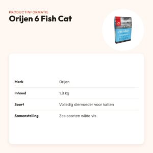 Orijen kattenvoer 6 Fish Cat 1,8 kg – zes soorten wilde vis – productinformatie