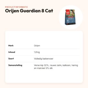Orijen kattenvoer Guardian 8 Cat 1,8 kg – gevogelte en vis – productinformatie