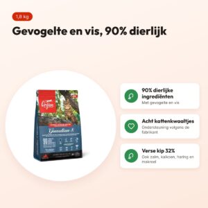 Orijen kattenvoer Guardian 8 Cat 1,8 kg – gevogelte en vis – voordelen