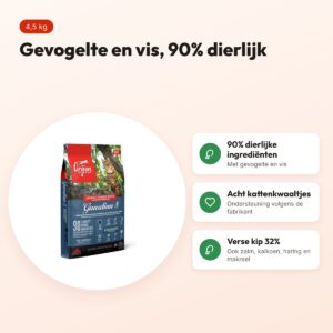 Orijen kattenvoer Guardian 8 Cat 4,5 kg – gevogelte en vis – voordelen