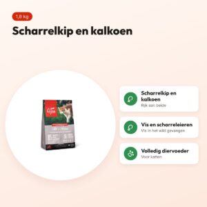 Orijen kattenvoer Whole Prey Fit & Trim 1,8 kg – scharrelkip en kalkoen – voordelen