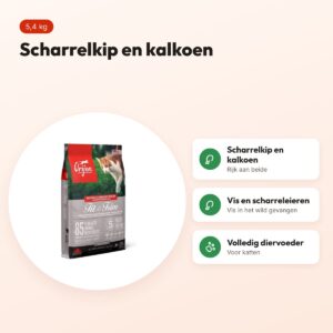 Orijen kattenvoer Whole Prey Fit & Trim 5,4 kg – scharrelkip en kalkoen – voordelen