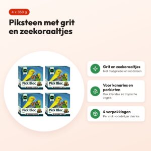 Orlux Pick Bloc piksteen vogel 350 g – multipack 4 stuks – voordelen