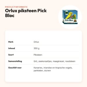 Orlux piksteen Pick Bloc voor vogels 350 g – mineralen – productinformatie